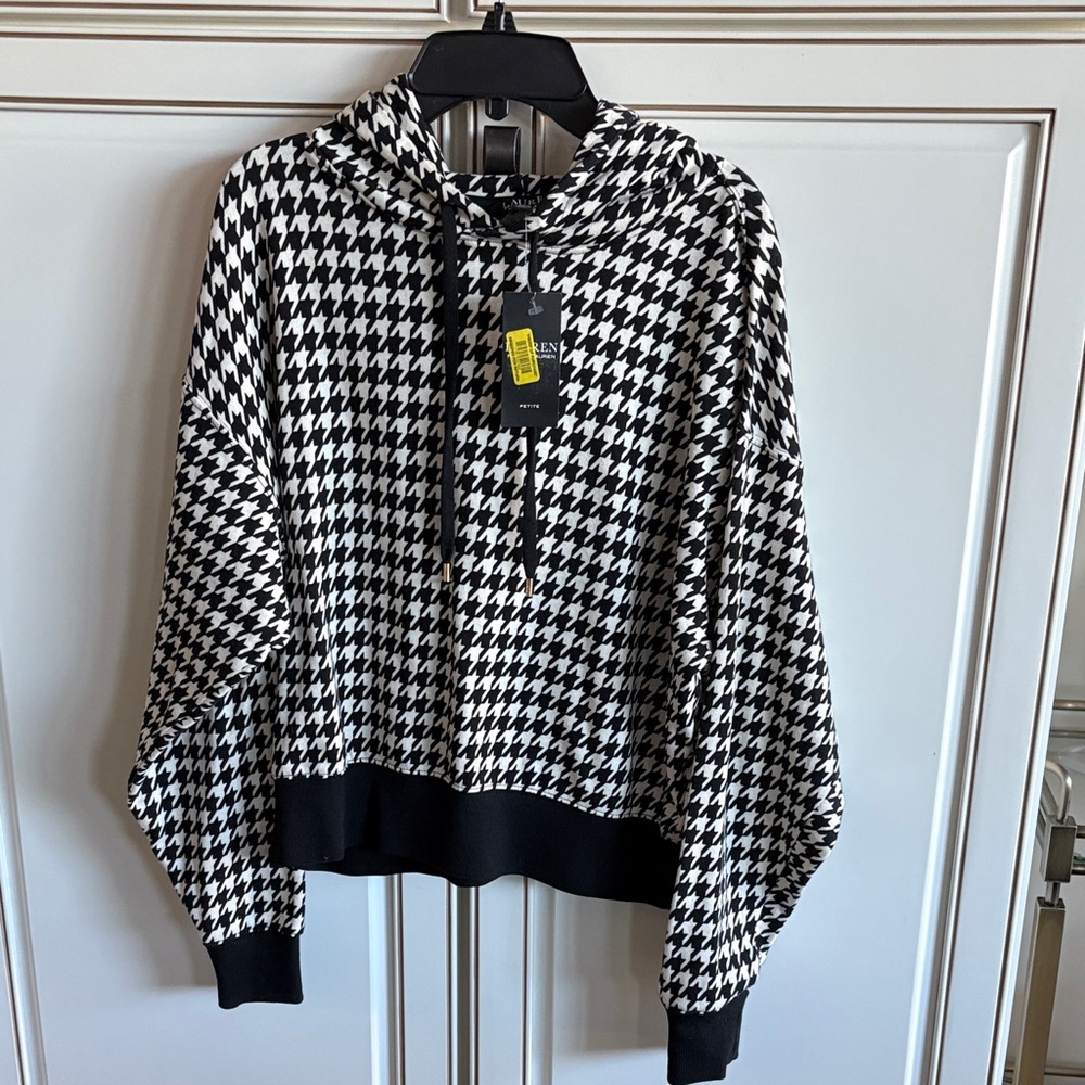 NWT Ralph Lauren Black & White Houndstooth Sweater